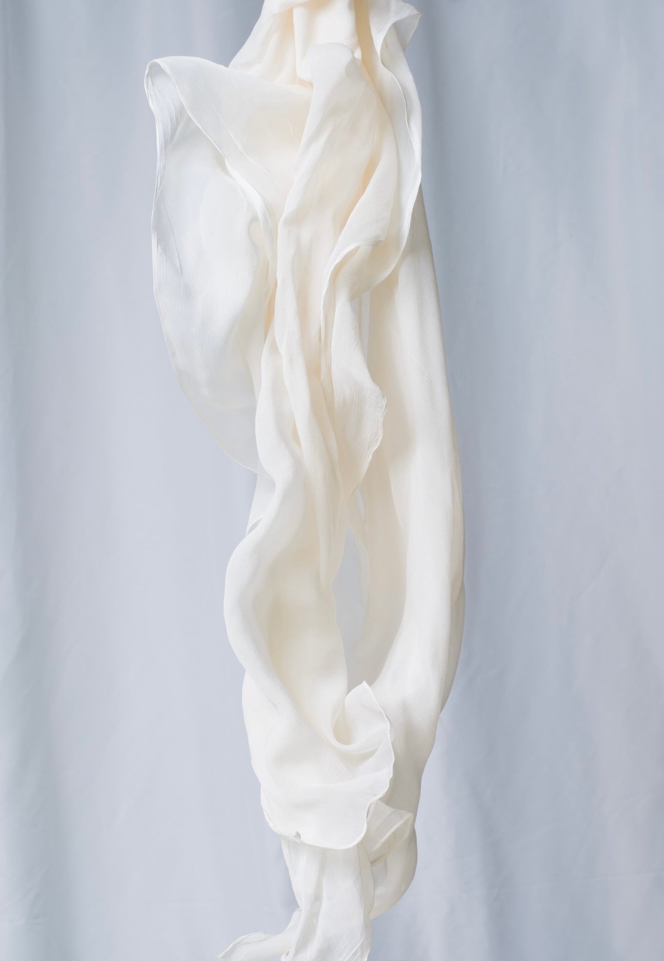 Ivory silk chiffon scarf